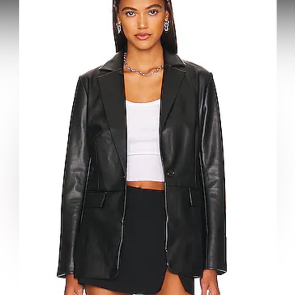 Remi x Revolve Leather Blazer - Picture 3 of 5